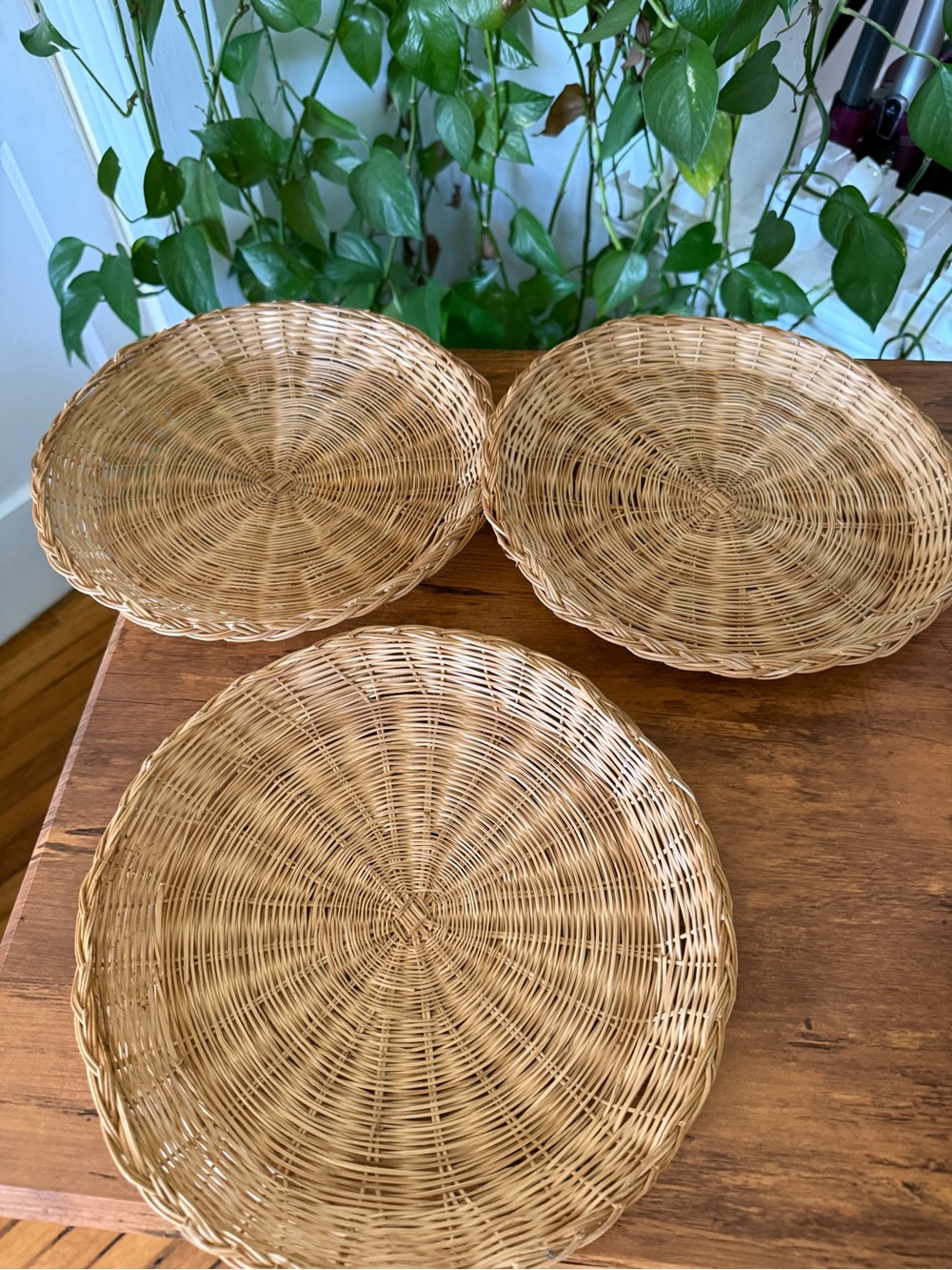 Natural Wicker Serving Baskets - Set of 3